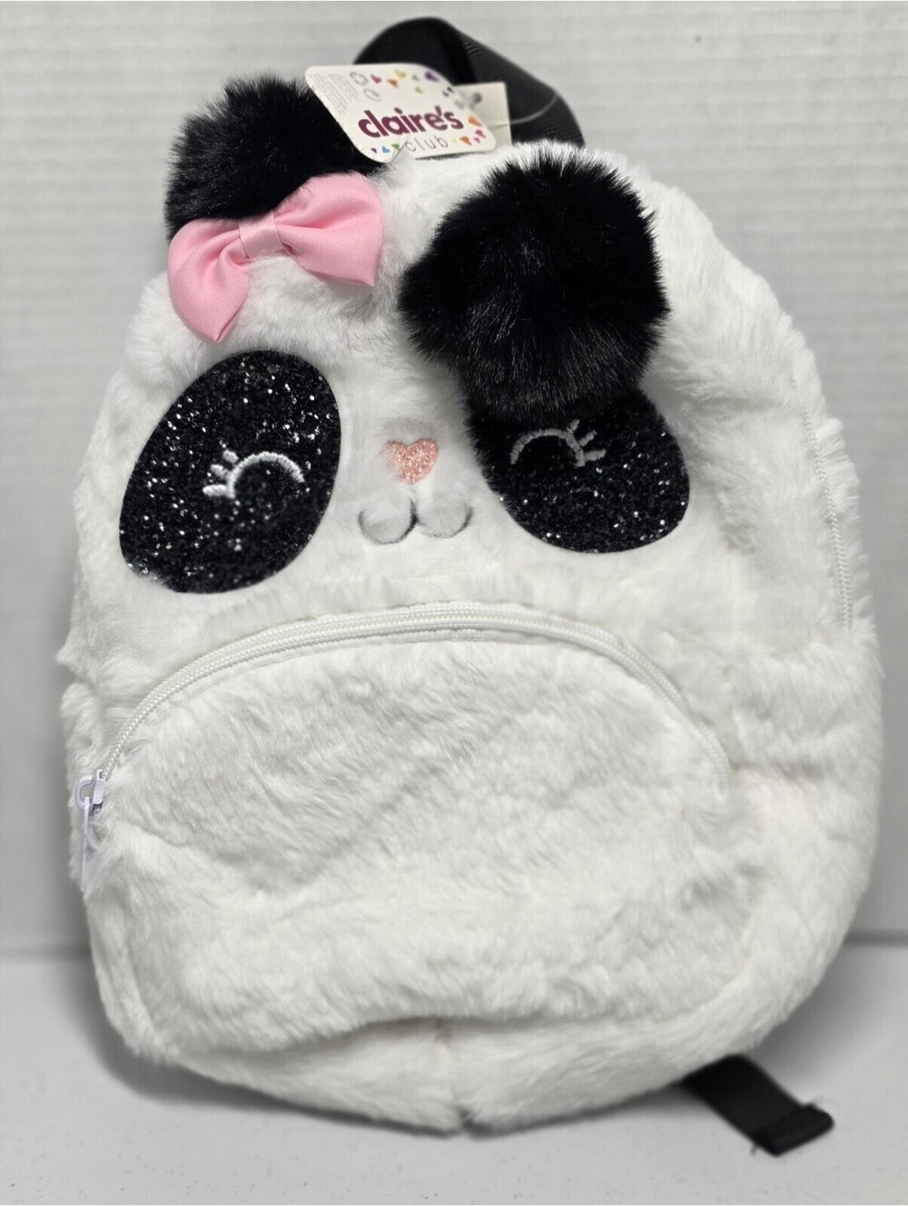 Claire’s Panda Furry Mini Backpack